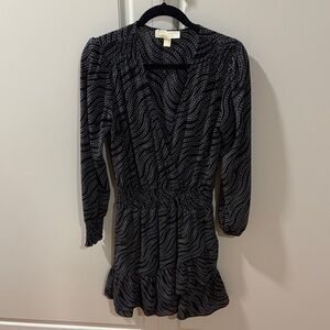 Michael Kors Black and Gray Long Sleeve Dress